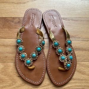 Mystique sandals, turquoise, size 9
